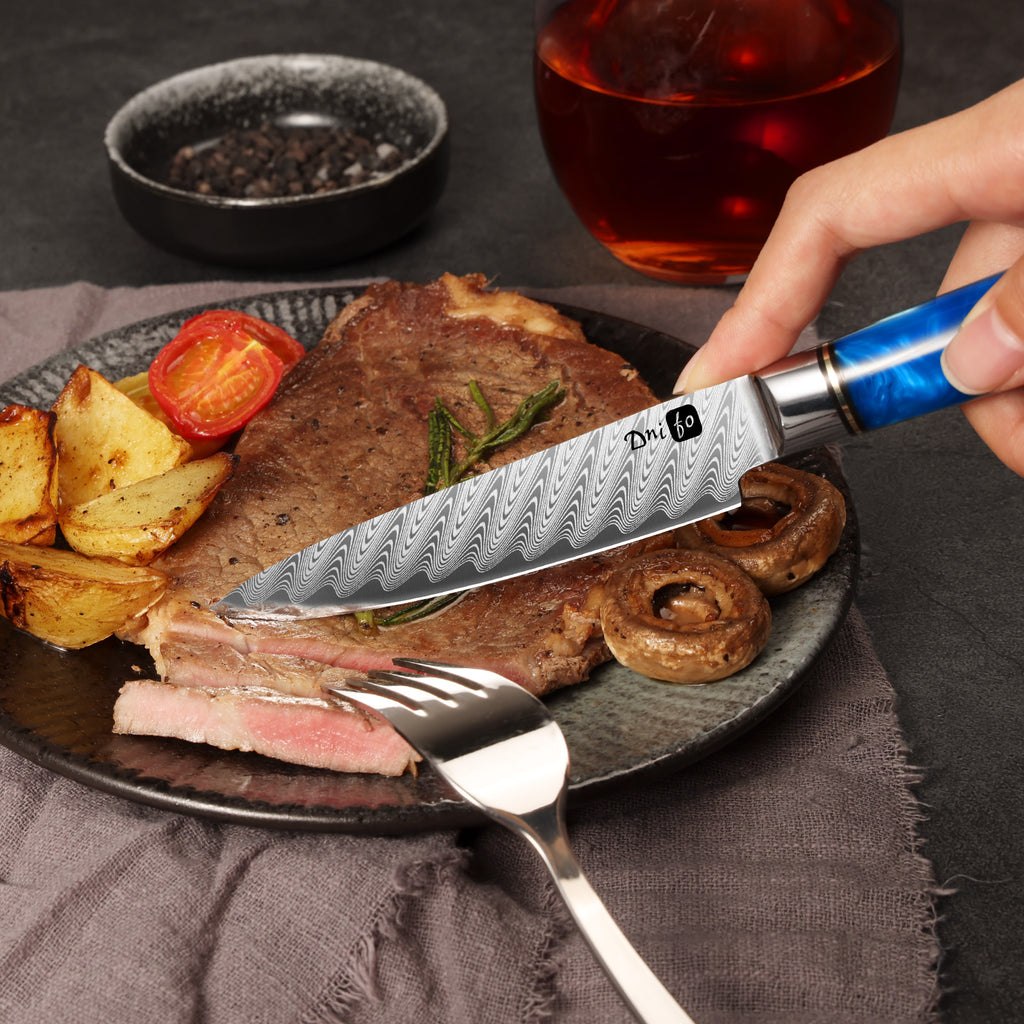 2PCS Damascus Paring Knife Set - Razor Sharp 3.5” Fruit Knife & 5” Utility Kitchen Knife with 67-Layer Damascus Steel & VG10 Core