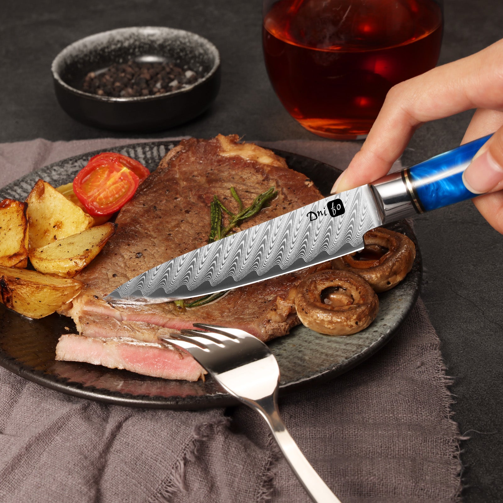 Kitchen Knife Set 2PCS, 8" Chef Knife & 5" Utility Knife, Damascus Knife Set with 67-Layer Damascus Steel & VG10 High Carbon Stainless Steel Core