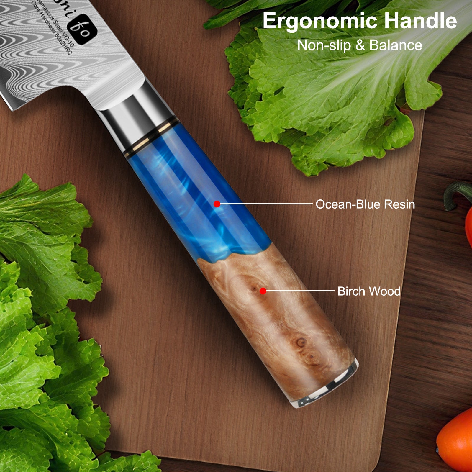 2PCS Damascus Paring Knife Set - Razor Sharp 3.5” Fruit Knife & 5” Utility Kitchen Knife with 67-Layer Damascus Steel & VG10 Core