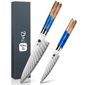 Kitchen Knife Set 2PCS, 8" Chef Knife & 5" Utility Knife, Damascus Knife Set with 67-Layer Damascus Steel & VG10 High Carbon Stainless Steel Core