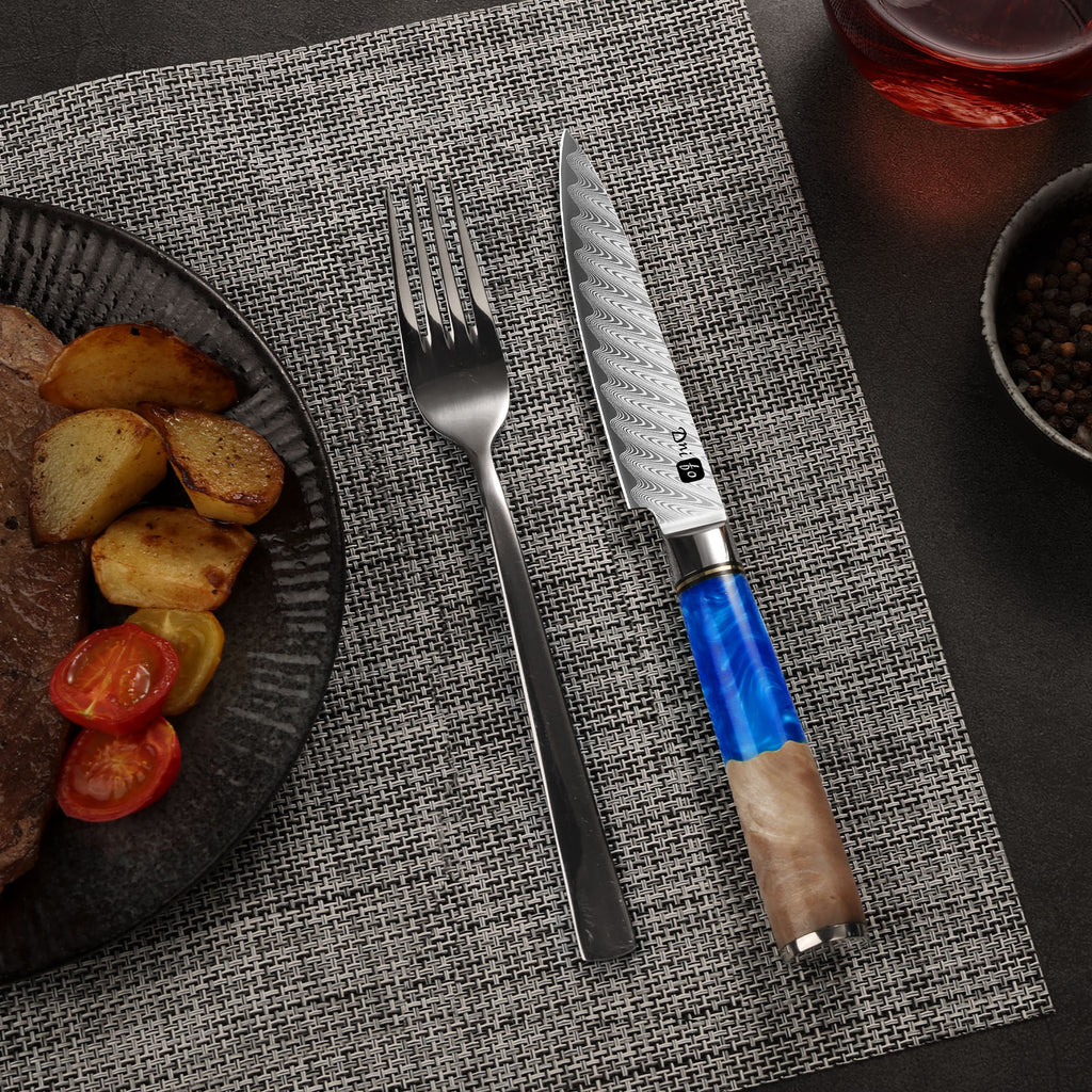 Kitchen Utility Knife 5 Inch, Japanese VG10 Steel Damascus Paring knife, Small Kitchen chef Knife with Gift Box and Resin Wood Handle, Ideal Birthday Gift for Men and Women