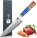 Dnifo Chef Knife 8 Inch, Damascus VG-10 Steel Sharp Japanese Kitchen Knife with Gift Box and Resin Wood Handle, Ideal Birthday Gift for Men and Women